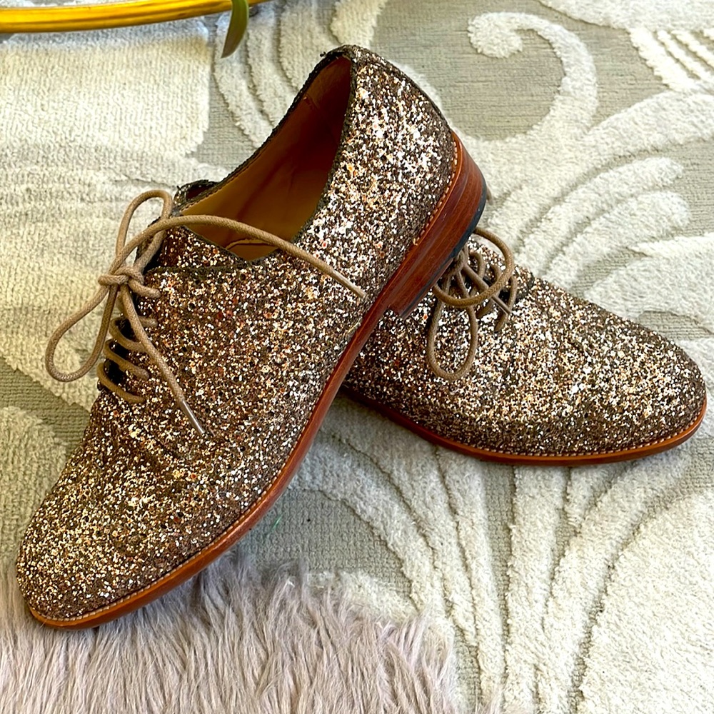 Banana Republic bronze glitter oxfords sz. 8.5